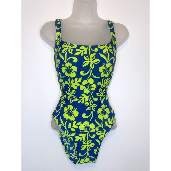 Jantzen Swim Vtg 9s Jantzen Once Piece Swimsuit Bathing Suit Blue